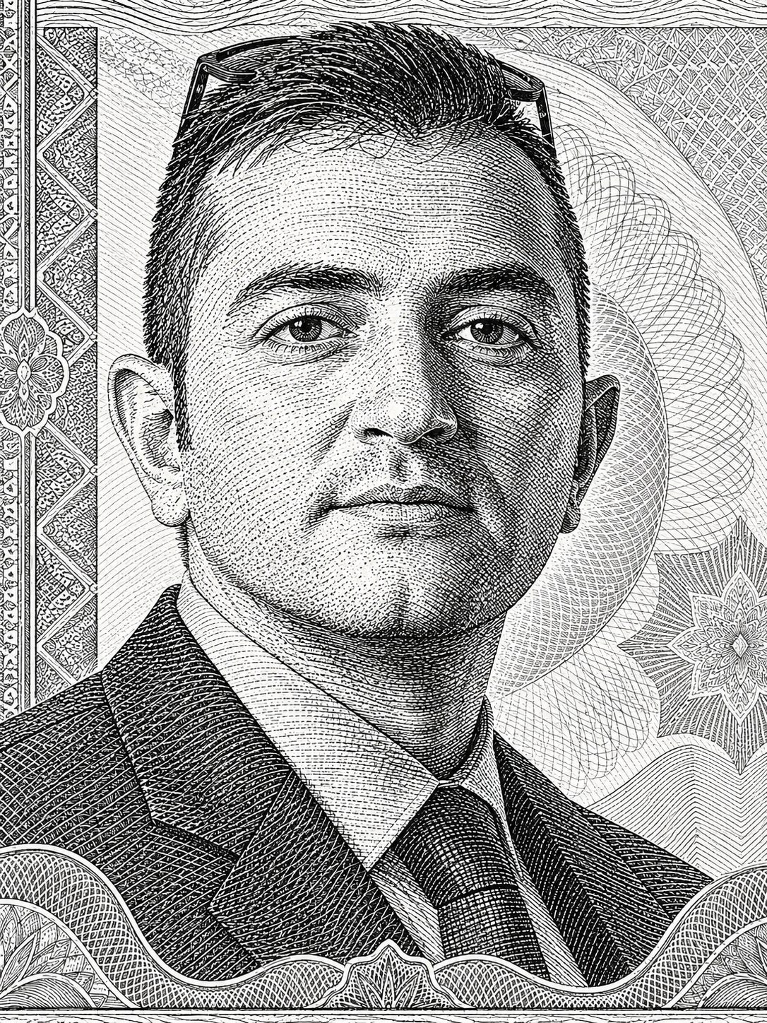 Гравюрный портрет Эмре Ясина Дюндара